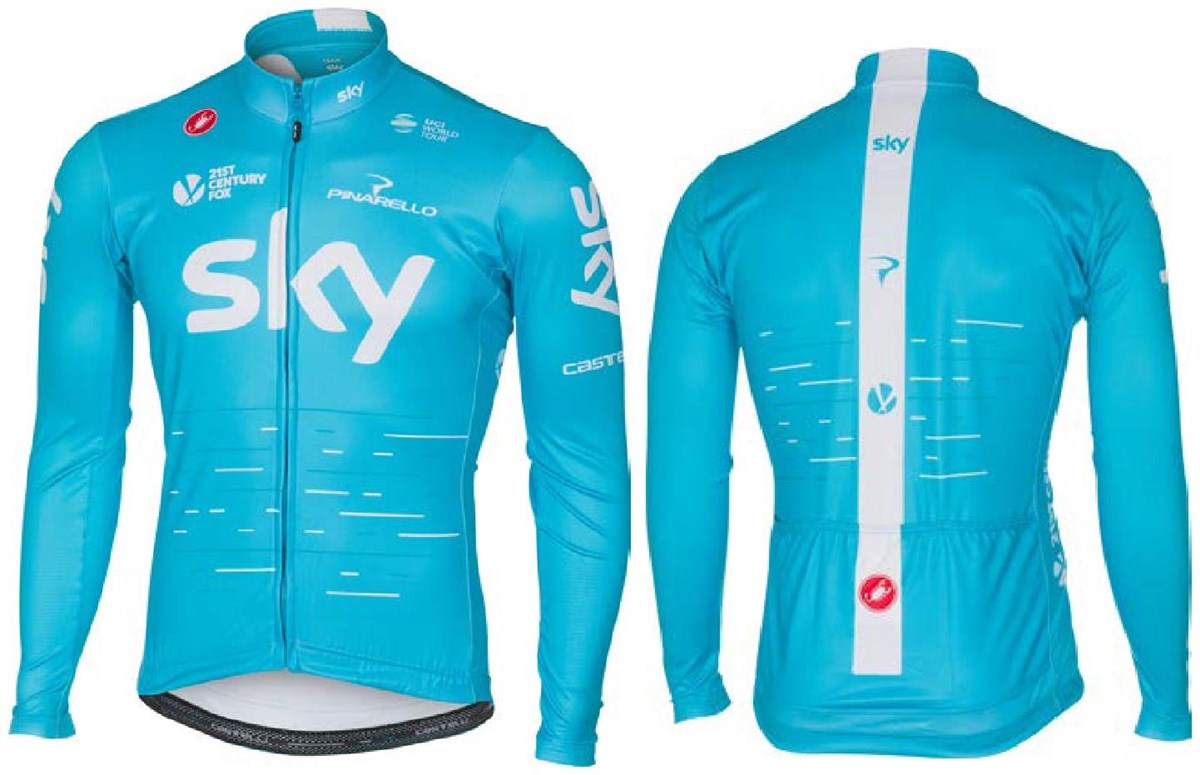 Castelli Team Sky Thermal Full Zip Cycling Long Sleeve Jersey