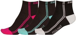 Endura Coolmax Womens Striped Socks (3 Pack)