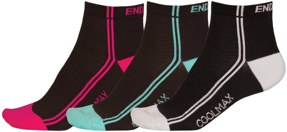 Endura Coolmax Womens Striped Socks (3 Pack)