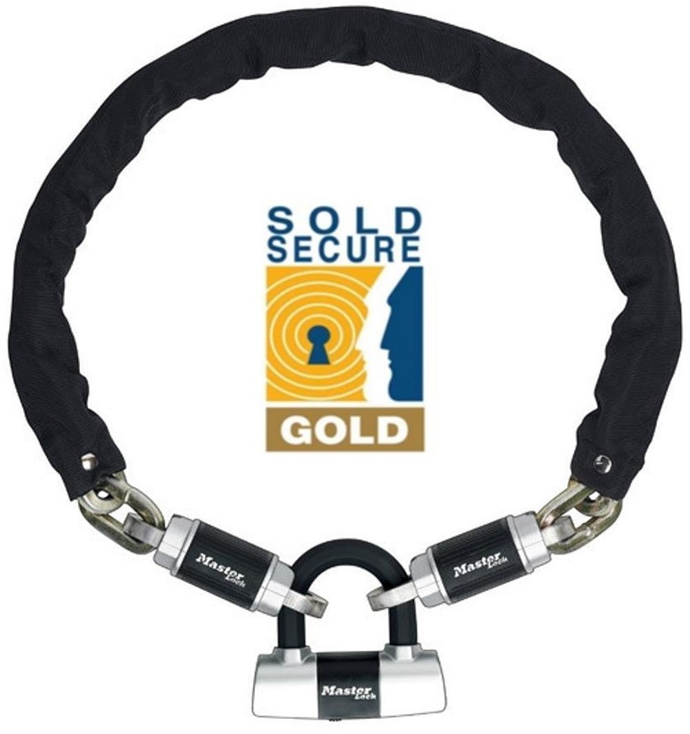 Master Lock Criterion High Security Chain With Mini D Lock Hardened Steel Sold Secure Gold