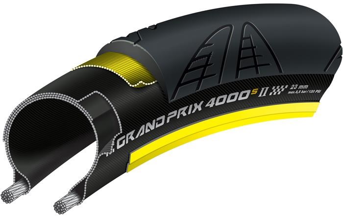 Continental Grand Prix 4000 S II Black Chili Folding Road Tyre