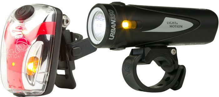Light and Motion Urban 350 Obsidian Stout & Vis 180 Micro Twinpack USB Rechargeable Light Set