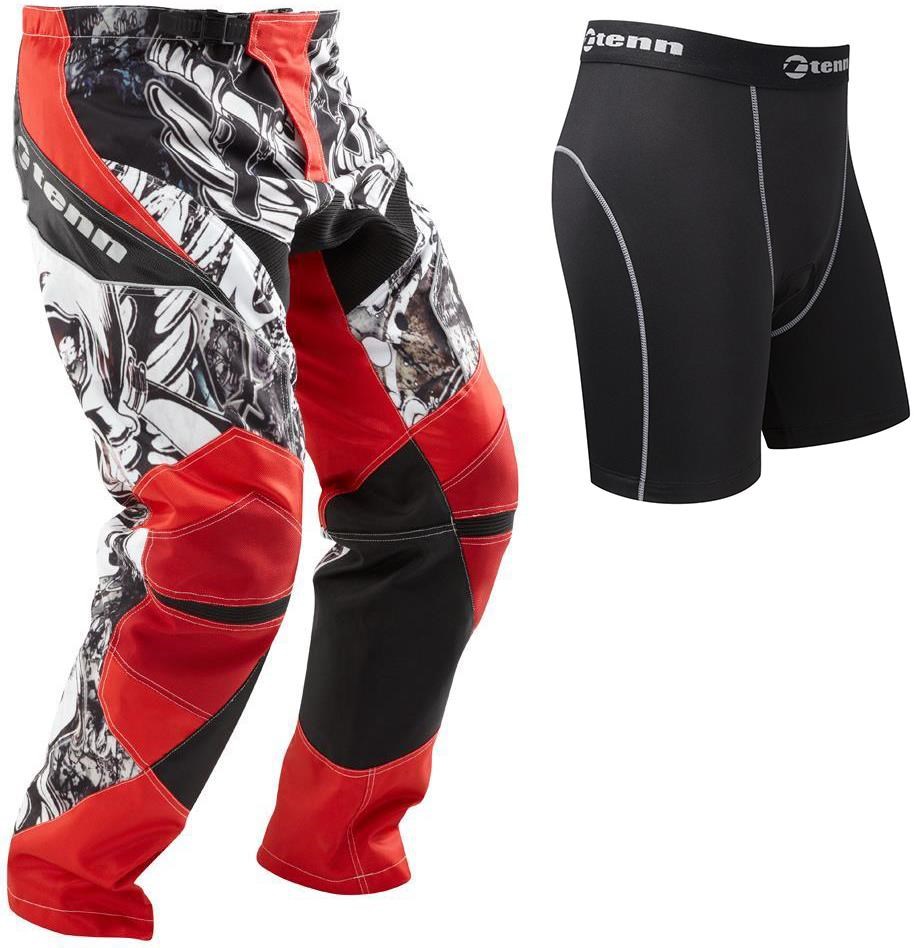 Tenn Rage MX/DH/BMX Off Road Cycling Pants with Coolflo Padded Boxers Combo Deal SS16