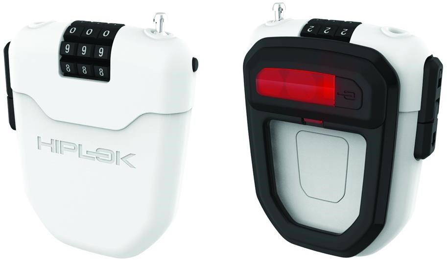 Hiplok FLX Wearable Retractable Combination Lock with Integrated Rear Light Black