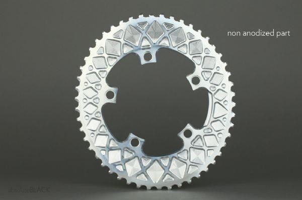 absoluteBLACK 110BCD 5 Bolt Spider Mount Aero Oval 2X Premium Race Chainring (not for Sram)
