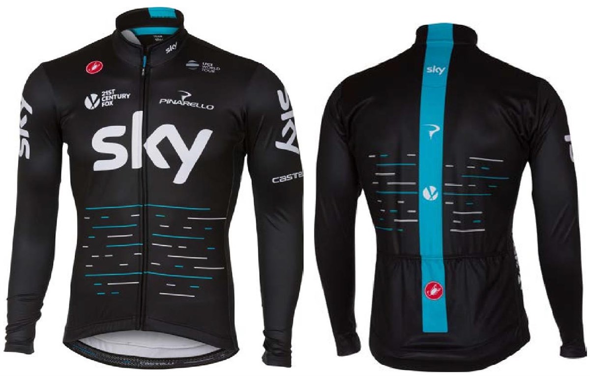 Castelli Team Sky Thermal Full Zip Cycling Long Sleeve Jersey