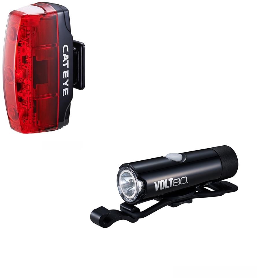 Cateye Volt 80 Front / Rapid Micro Rear USB Rechargeable Light Set