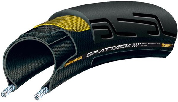 Continental Grand Prix Attack II Front Black Chili - Vectran Tyre