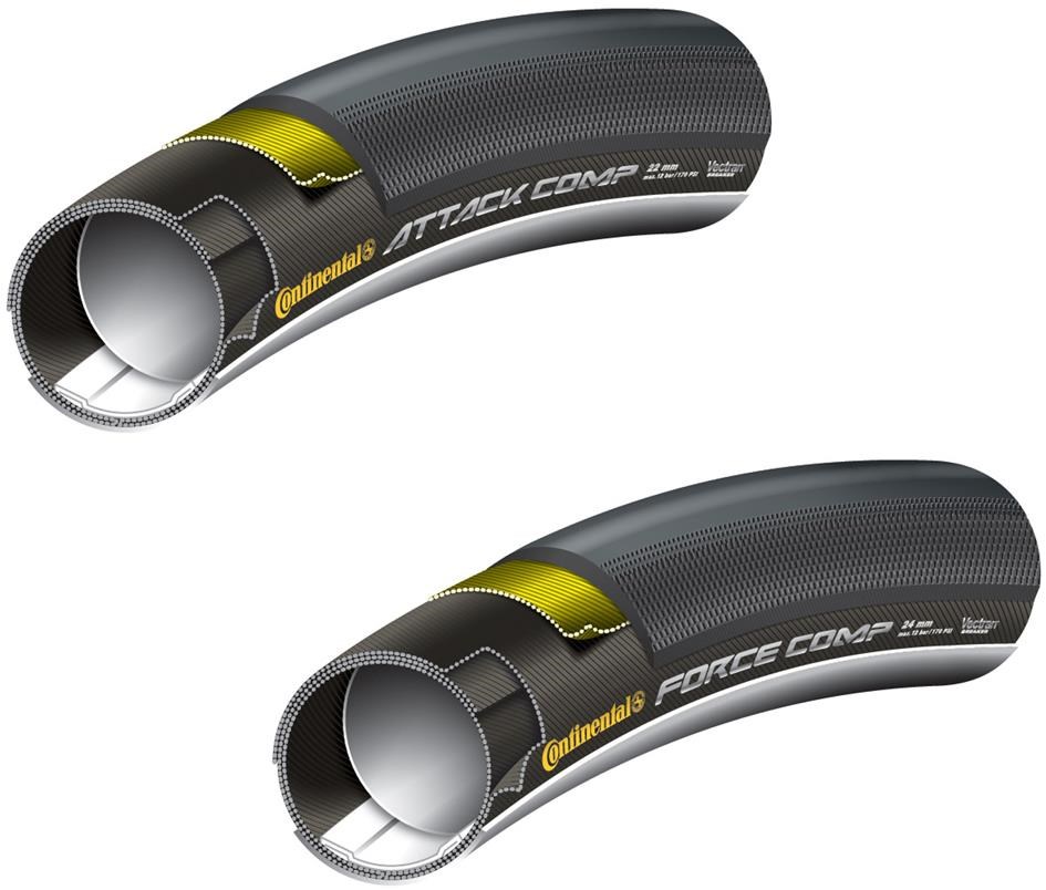 Continental Grand Prix Attack and Force Comp Set Tubular Road Tyre