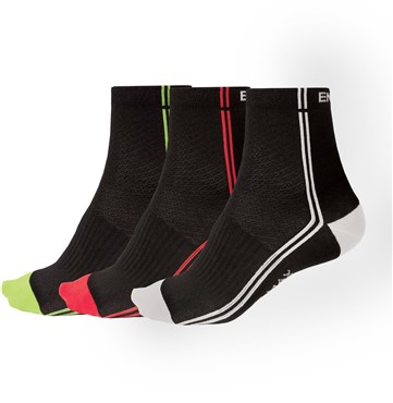 Endura Coolmax Stripe II Sock - Triple Pack