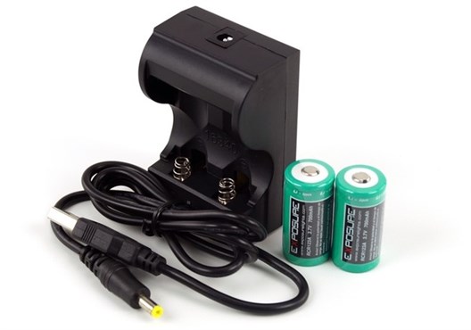 Exposure USB Charger with 2xRCR123 Batteries