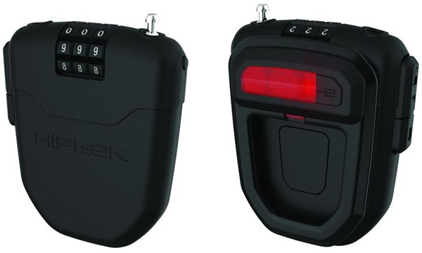 Hiplok FLX Wearable Retractable Combination Lock with Integrated Rear Light Black