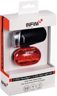 Infini 3 LED Front With Vista 5 LED Rear Lighting Twinpack Light Set