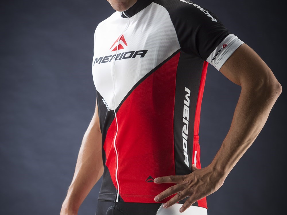 Merida Red Trieste Design Short Sleeve Cycling Jersey