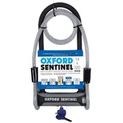 Oxford Sentinel U Lock and Cable Duo - Silver Sold Secure Rating