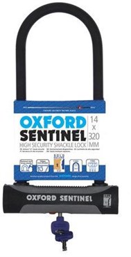 Oxford Sentinel U Lock with Bracket - Sold Secure Silver