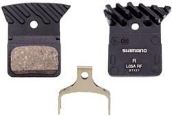 Image of Shimano L05A-RF Disc Pads and Spring, Alloy Backed with Cooling Fins, Resin