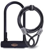 Squire Reef Shackle Lock & 10c Extender Cable - Sold Secure Silver